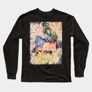 Macy’s 4th of July Fireworks Statue of Liberty Long Sleeve T-Shirt